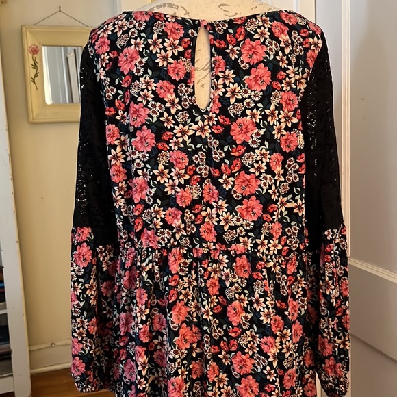 Torrid Mini Challis Floral Tiered Dress - Picture 3 of 4